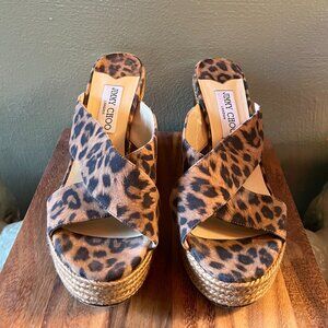 Jimmy Choo Cheetah Wedge Sandals